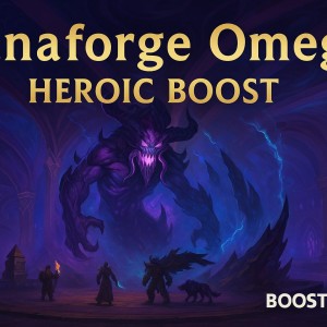 WoW Manaforge Omega Heroic Boost – The War Within raid carry by Boostcarry, full raid clear with AoTC and void-themed artwork