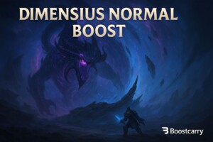 WoW Dimensius Normal Boost – The War Within raid boss carry service by Boostcarry, Blizzard-style artwork with void energy effects