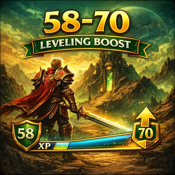 TBC Anniversary 58–70 leveling boost product image – Outland leveling (fresh servers)