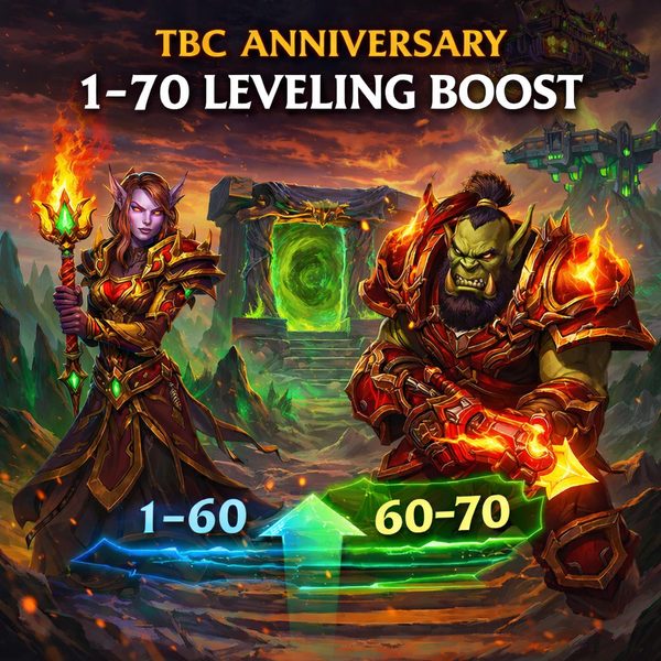 TBC Anniversary 1–70 leveling boost product image (piloted only)