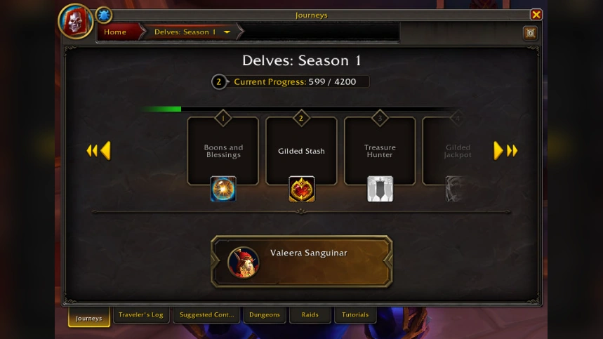 WoW Midnight Delver’s Journey Season 1 Track WoW Midnight Delver’s Journey Season 1 progression track UI
