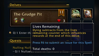 WoW Midnight Delve Lives Remaining UI WoW Midnight Delve lives remaining UI showing the revive counter